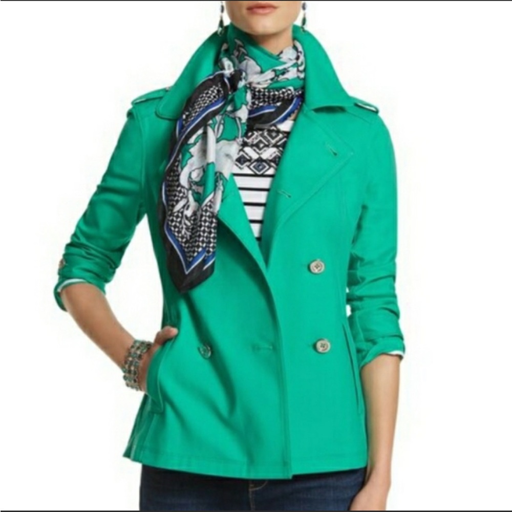 White House Black Market Green Peacoat